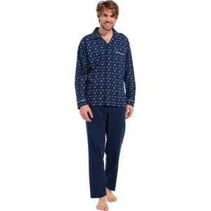 Robson - 27232-716-6 - Heren Pyjama - Donker Blauw - Doorknoop Model