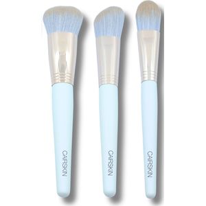 CAIRSKIN White Sand Trio Set for Blush & Contouring + Beauty Etui - 3 Makeup Brushes for Full Shaping Application - Natural Vegan Brushes High Quality - Mix van Diverse Kwasten voor Gezicht