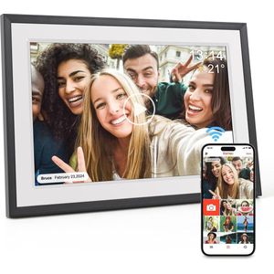 Digitale fotolijst 10,1 inch met IPS-touchscreen en 32 GB geheugen - Eenvoudig foto delen en automatische rotatie