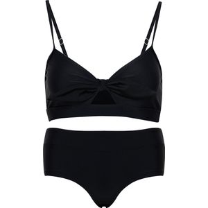 Bikini hipster broekje en top met strik - Zwart 140-146