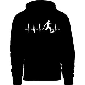 Grappige hoodie - trui met capuchon - hartslag - heartbeat - voetbal - voetballer - sport - maat XL