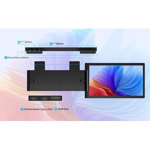 Draagbare monitor 14 inch FHD 1080P IPS met dubbele schermfunctie voor laptops van 13-17 inch