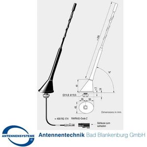 Passieve 16V Dakantenne FM/DAB+