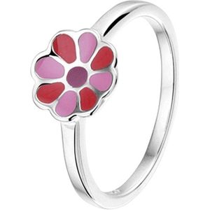 The Kids Jewelry Collection Ring Bloem - Zilver Gerhodineerd