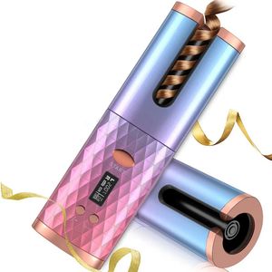 Draadloze automatische krultang (goud) - Het perfecte cadeau voor vrouwen. Met ingebouwde batterij, USB-oplaadbaar ontwerp en draagbaar voor op reis.