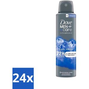 24 x Dove - Deodorant - Men Care Cool Fresh - Verfrissend en langdurige bescherming - 150 ml - Deodorant Spray - Anti-transpirant - Dove Men+Care - Cool Fresh - Langdurige Bescherming