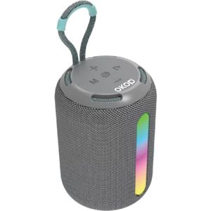 OKOP Bluetooth speaker - Draadloze muziek box - Draagbaar - Compact - Verlichting - Noise Cancelling - Verschillende kleuren - RGB LED - Grijs