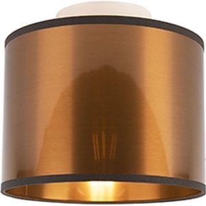 QAZQA drum - Moderne Plafondlamp met kap - 1 lichts - Ø 200 mm - Koper - Woonkamers-sSlaapkamers-sKeuken