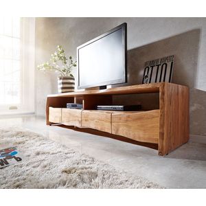 TV-tafel Live-Edge acacia natuur 230 cm 4 laden boomrand Lowboard