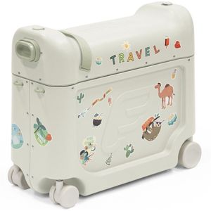 Stokke JetKids BedBox, Sea Green - Rijdbare koffer voor kinderen van 2-7 jaar (tot 35 kg) - Kan worden omgebouwd tot bed - Inclusief matras, decoratieve stickers en verstelbare draagriem