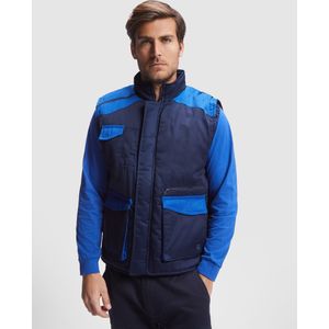 Donker Blauw / Kobalt Blauw gevoerde bodywarmer / Workwear model Armada merk Roly maat M