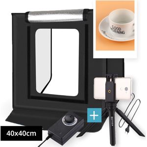 Professionele Fotostudio Box inclusief Tripod - LED verlichting - Lightbox Fotografie - Fotobox - Productfotografie Foto Studio - 40 x 40 x 40 cm - 6 Achtergronden