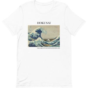 Hokusai 'De Grote Golf van Kanagawa' (""The Great Wave off Kanagawa"") Beroemd Schilderij T-Shirt | Unisex Klassiek Kunst T-shirt | Wit | XS