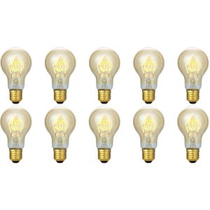 SPL - E27 LED Lamp - Amber - 5W - 3 Staps Dimbaar - Extra Warm Wit - Vervangt 39W - 10 Stuks