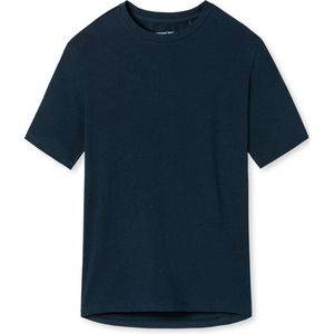 SCHIESSER Mix+Relax T-shirt - dames shirt korte mouwen donkerblauw - Maat: 46