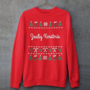Groningen Kersttrui Rood Zoalig Kerstmis Candy Cane - Maat XS - Uniseks Fit - Kerstkleding Voor Dames & Heren