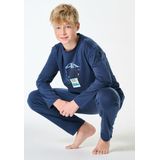 Schiesser - Jongenspyjama Set - Donkerblauw - 100% Biologisch Katoen