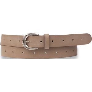 Petrol Industries Riem Dames - Broekriem - Verstelbaar - Leer - Ecru/Beige - 85 cm - S