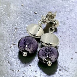 Corte Murrina - Oorbellen - Murano glas - Sienna – 16mm – Violet