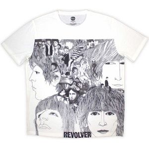 The Beatles - Revolver Heren T-shirt - M - Wit