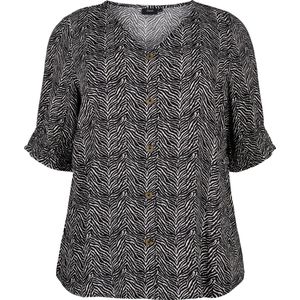 ZIZZI VBELLA, 1/2, BLOUSE Dames Blouse - Black - Maat M (46-48)