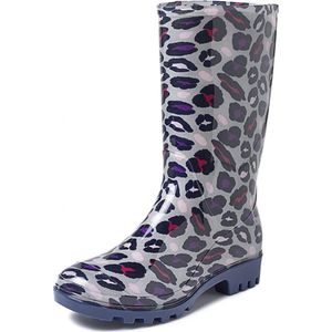 Chuva - Romy - Regenlaars - Grijs - PVC - Vrolijke Panterprint