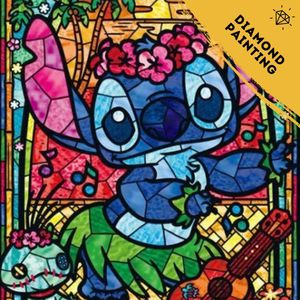 De Hobby Planeet - Diamond Painting Disney 30x40cm - Lilo & Stitch - Diamond Painting Volwassenen - Diamond Painting Kinderen - Diamond Painting Pakket Volledig - Vierkante steentjes