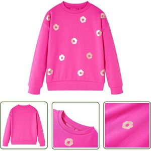 vidaXL Roze Trui - Kindertrui - Kindertrui 116 donkerroze - Meisjes Trui - Kindermode - Kinderkleding