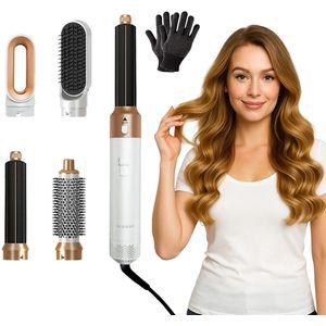 XANAA® Multistyler Fohnborstel & Krulborstel - Krultang 5 in 1 Multistyler - Haarstyler - Airstyler - Wit