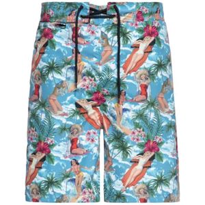 King Kerosin AOP Tropical Hawaiian Zwem Broek Multicolor