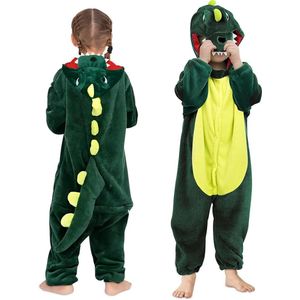 Allecto Plus - Dinosaurus kostuum voor kinderen, jumpsuit met capuchon, cosplay outfit, uniseks onesie, nachtkleding, Halloween kostuum