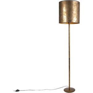 QAZQA Simplo - Klassieke Vloerlamp - Staande Lamp - 1 Lichts - H 1790 Mm - Brons - Woonkamer