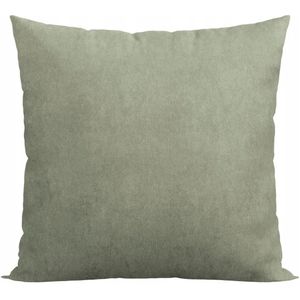 Decoratieve Kussensloop 40x40 cm Velours - Zacht Grijsgroen met Rits