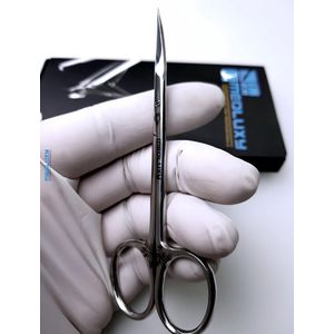MEDLUXY® PRO - Nagelriemschaar (huid- en vellenschaartje) - Gebogen - Micro fijne Spits / Scherp punt - 11 cm - (Nagelriemknipper) Cuticle Cutter (verwijderen van nagelriemen) – PM0013