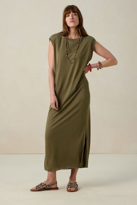 Sissy-Boy - Mouwloze Maxi Jurk - Donkergroen