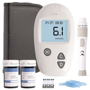Glucosemeter – Bloedsuikermeter – Startpakket – 50 teststrips & 50 lancetten – Bloedsuikermeters – Bloedglucosemeter – Diabetes meter – Glucose revolutie – Opbergtasje – Complete set - Black Friday 2023