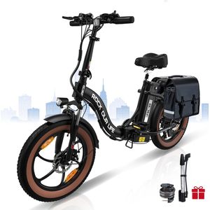 RCB Elektrische Fiets | Opvouwbare E-bike met fietstas | 20 Inch Fatbike | 12AH | 7 Versnellingen