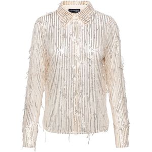 &Co Woman gestreepte blouse crème met pailletten