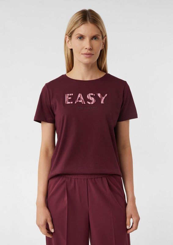 comma - T-Shirt - Regular-fit - Katoenen Jersey