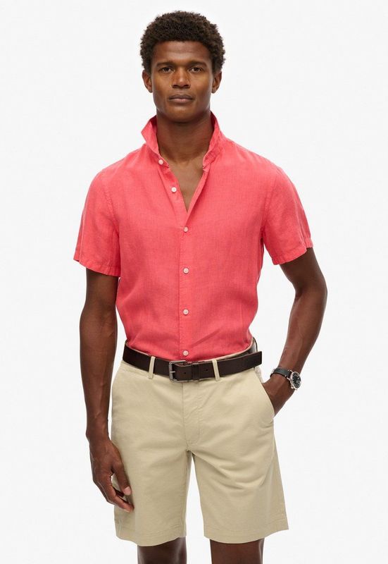 Superdry - Klassiek Overhemd - Groen - 100% Linnen