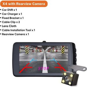 Camera - Dashcam - Met geheugenkaart 32G - Met achteruitrij camera - Zwart