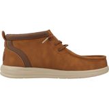 HEYDUDE - Wally Mid GripR - Instappers - Cognac - Luxe Nubuckleer, Antislipzool