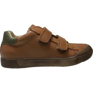 Naturino - Eindhoven - Mt 33 - 2 velcro's bumper lederen sneakers - cognac/groen