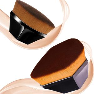 Magic Kabuki kwast cosmetische borstel groef design make-up kwast voor het mengen van vloeistof isolatievloeistof concealer met opbergdoos (zwart)