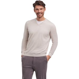 FALKE Basic New Merino V-Neck elegante klassieker wol trui heren beige - maat M