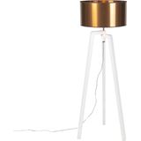 QAZQA puros - Moderne Tripod | driepoot vloerlamp | Staande Lamp - 1 lichts - H 1450 mm - Koper - Woonkamer | Slaapkamer