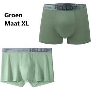 HELLO Elastische Heren Boxershort I Onderbroek Mannen I Heren Ondergoed I Ademend, Zacht & Comfortabel I Maat L I Groen