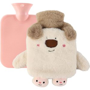 Warmwaterkruik, 1 l, grote warmwaterkruik, met deksel