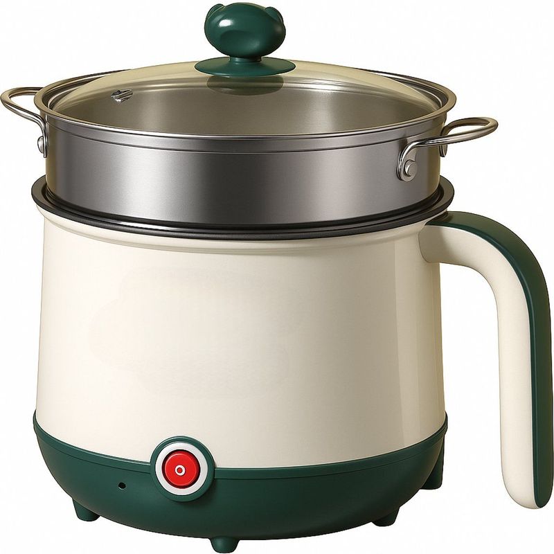 Noodle pan / Elektrische pan - Wit - Roestvrijstaal - Non-Stick