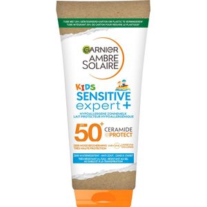 Garnier Ambre Solaire Sensitive Expert Kids Beschermende Melk SPF 50+ - Hypoallergene Zonnebrand voor de Kinderhuid met Ceramide Protect - 175ml